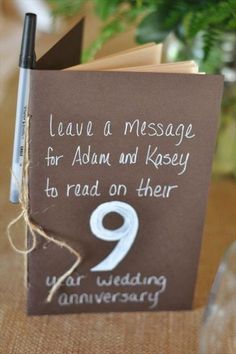 table number guest book