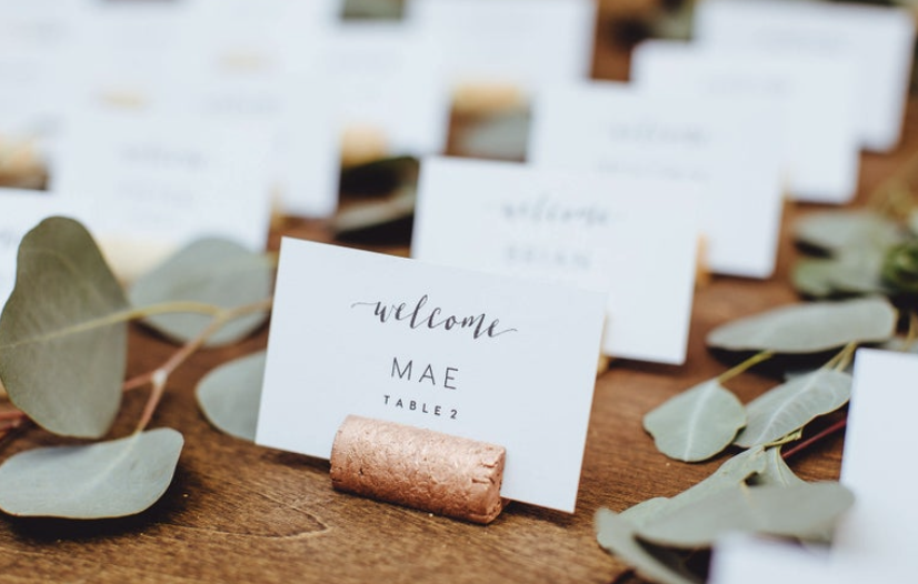 wine cork place card holder