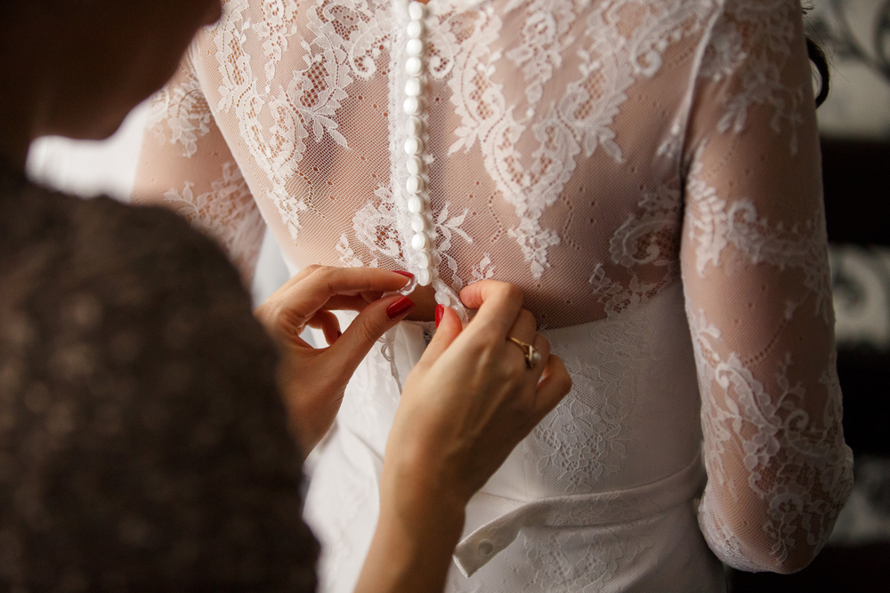fitting wedding dress